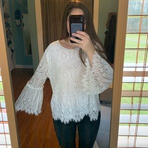 Lace white long sleeve